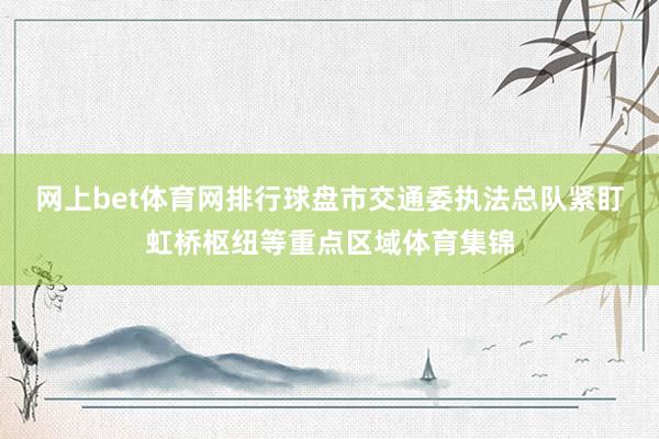 网上bet体育网排行球盘市交通委执法总队紧盯虹桥枢纽等重点区域体育集锦